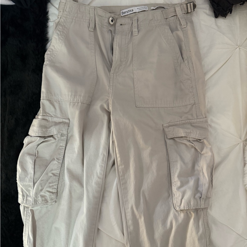 Bershka Light Tan Cargo Pants